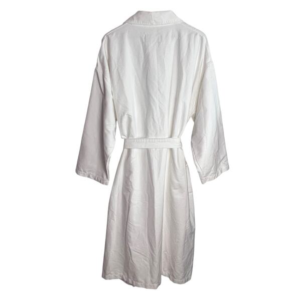 Monarch Cypress White Microfiber Bathrobe Mens XL Belted Spa Pool 3/4 Length - Picture 3 of 10